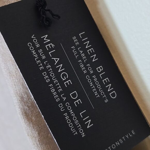 H by Halston Tan Linen Wide Leg Pants NWT Size Large Pull On Crop Elastic Waist - Picture 4 of 10